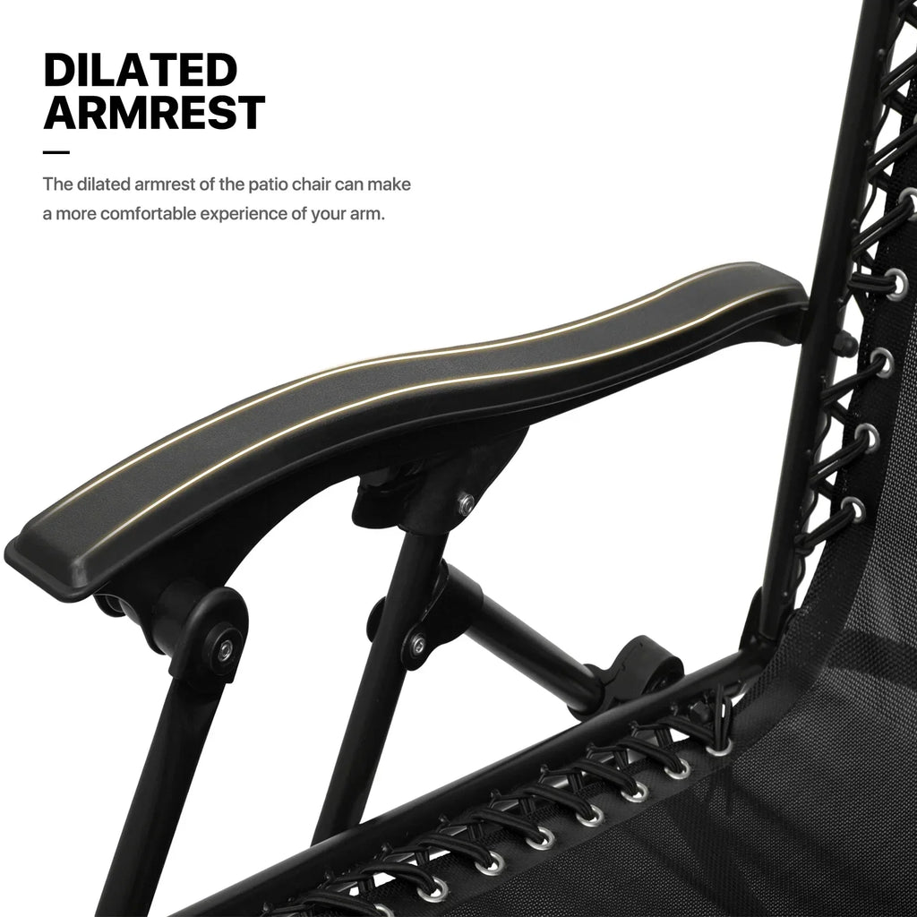 Nouveauté 2026 – Ensemble de 2 chaises MoNiBloom Zero Gravity , fauteuils de plage/terrasse pliables avec auvent et appui-tête, noirs