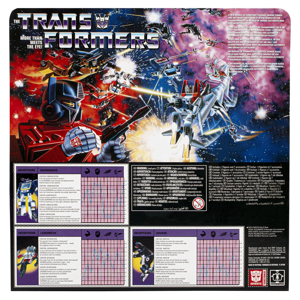 Nouveauté 2026 – Figurines Transformers Toys Retro 40e anniversaire Soundwave, Laserbeak et Ravage