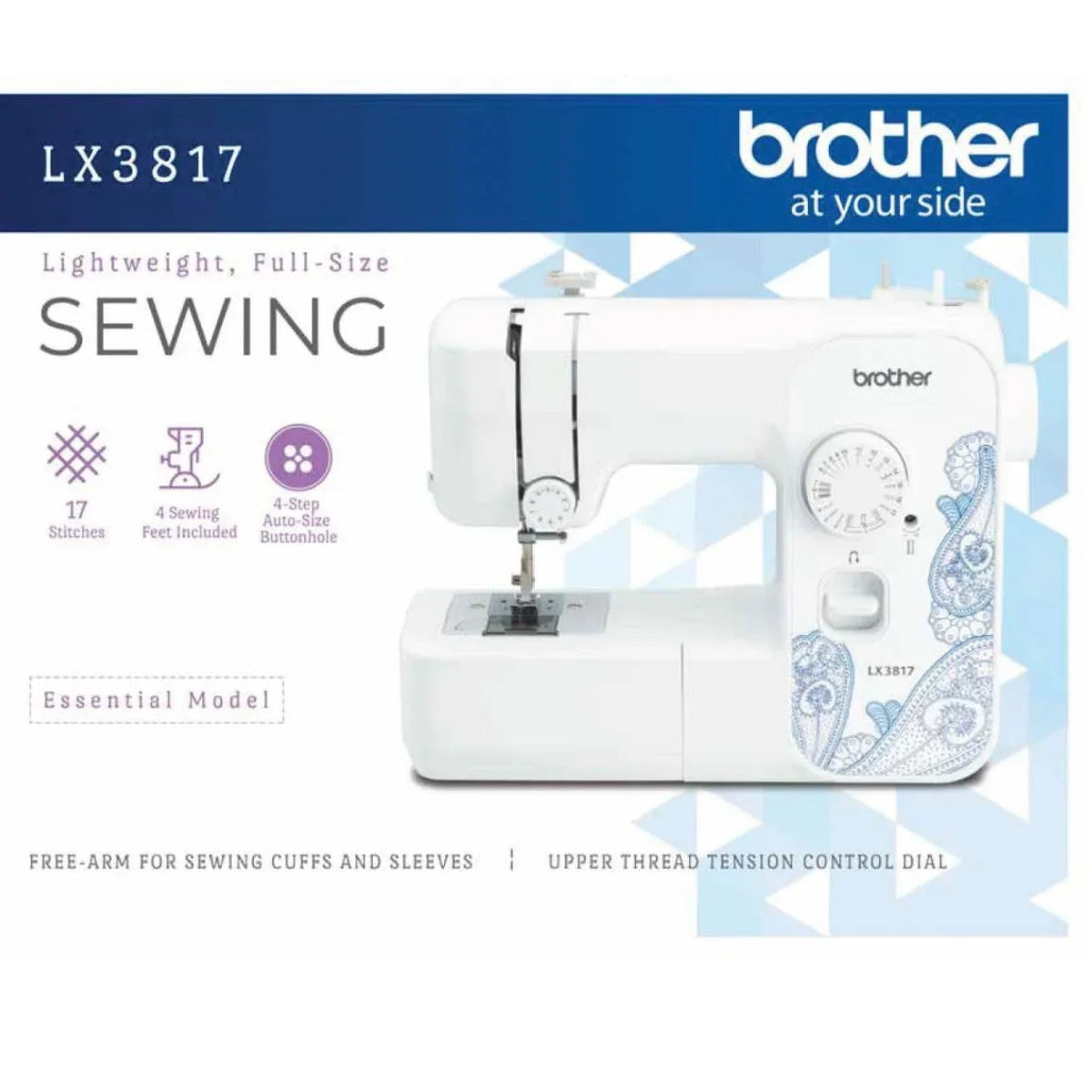 Nouveauté 2026 – Machine à coudre Brother LX3817 pour débutants, 17 points