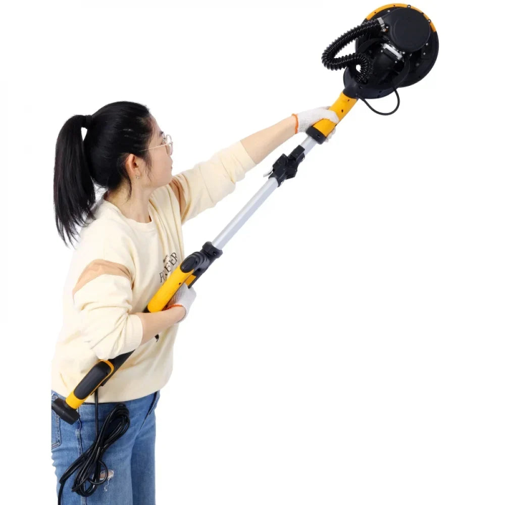 Nouveauté 2026 – Ponceuse à cloisons sèches Drywall , ponceuse électrique 780 W avec aspiration des poussières, moteur 6,5 A, ponceuse à sols sans poussière avec vitesse variable 900-1800 tr/min, lumière LED, poignée extensible et pliable