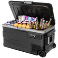 Nouveauté 2026 – Réfrigérateur de voiture Simzlife 12 volts, 75 L (80 QT), portable, avec roues, pour camping-car, température de 0 à 68 °F (18 à 20 °C), alimentation 12/24 V CC et 110-240 V CA, noir