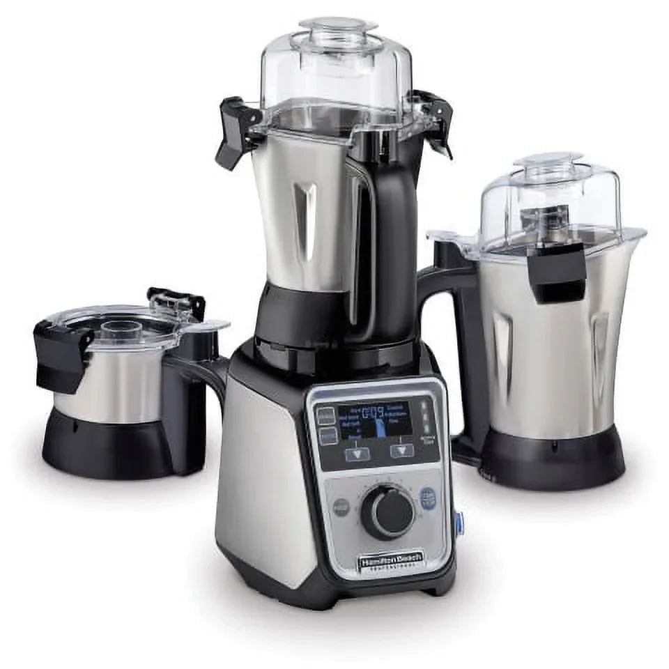 Nouveauté 2026 – Mixeur-broyeur à jus professionnel Hamilton Beach , 2,2 CV, 120 V, avec 3 bocaux en acier inoxydable, 1,5 litre, modèle 58770