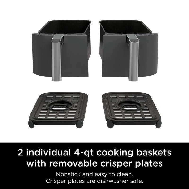 Nouveauté 2026 – Friteuse à air Ninja Foodi 6-en-1 de 8 pintes (8 litres) à 2 paniers avec technologie DualZone