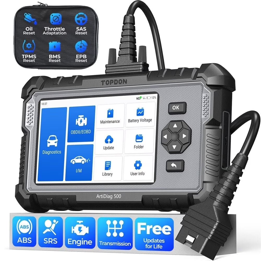 Nouveauté 2026 – Scanner OBD2 TOPDON ArtiDiag500 : diagnostic complet du moteur, de l'ABS, des SRS, de la transmission et du CAN. Test OBD2 complet
