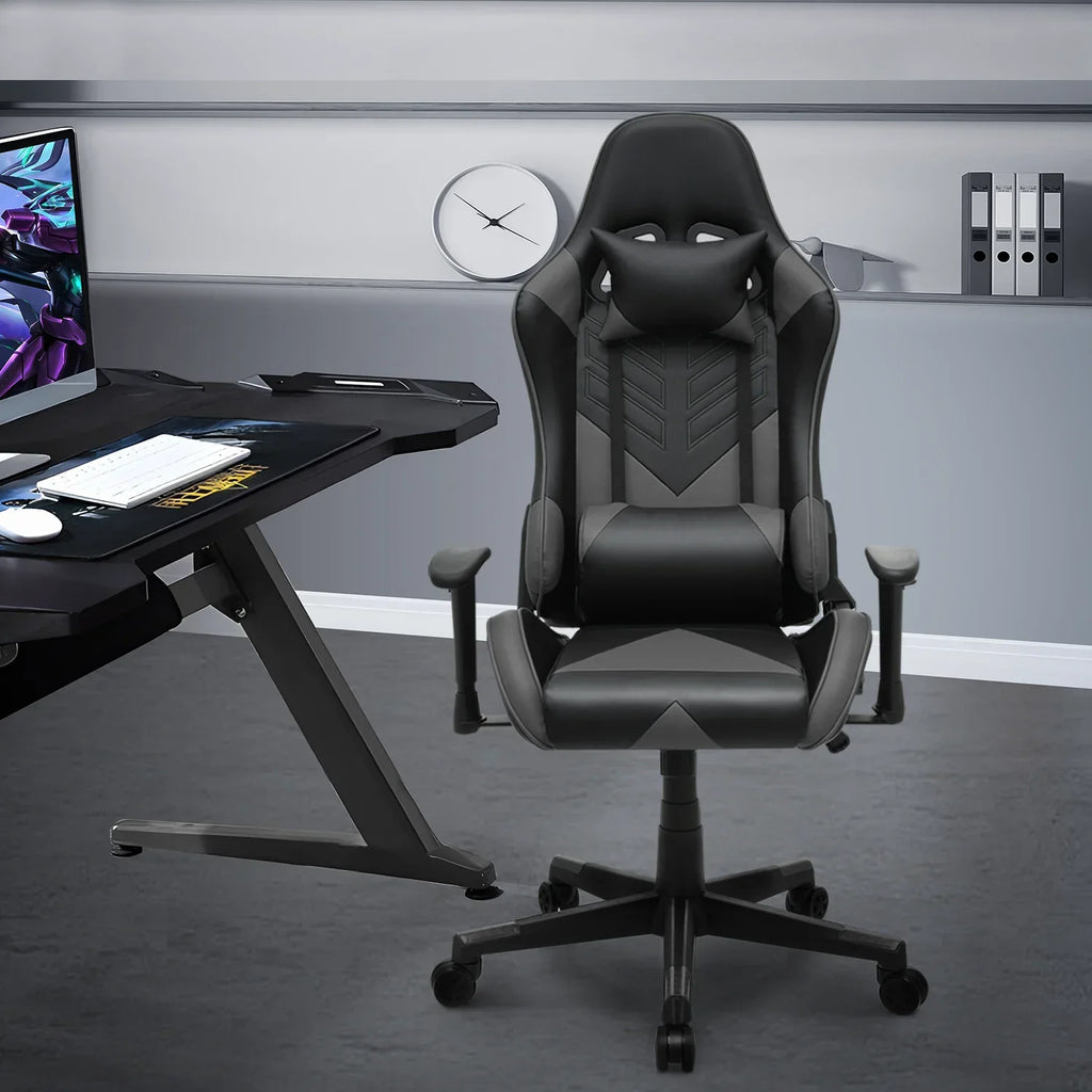 Nouveauté 2026 – Chaise de jeu ergonomique Magshion , chaise de jeu confortable, chaise de bureau en cuir, chaise de jeu pivotante et réglable, bleue