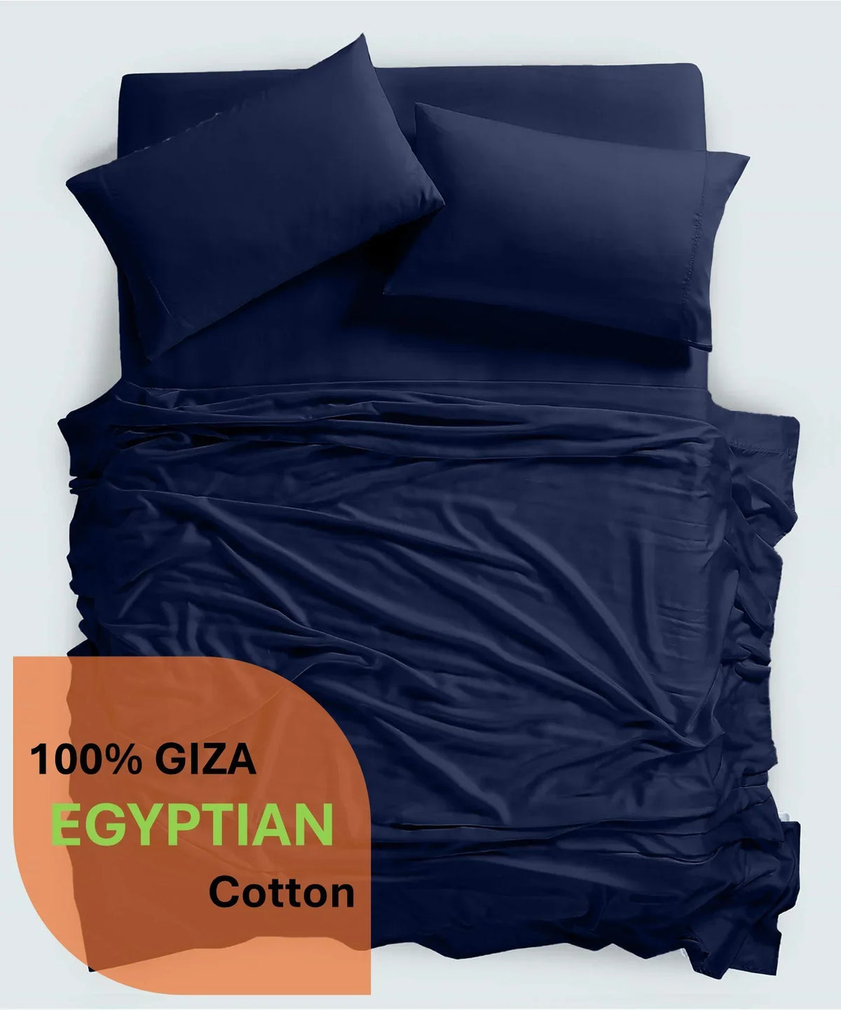 Nouveauté 2026 – Parure de lit 4 pièces en coton égyptien Giza 100 % (600 fils/cm²), drap-housse à bonnet profond de 38 cm, satin doux et respirant - Noir, 1 place