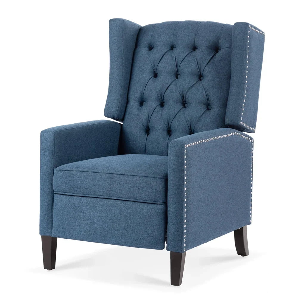 Nouveauté 2026 – Fauteuil d'appoint Triple Tree Modern en tissu, mousse et bois massif, imprimé, garniture cloutée, beige