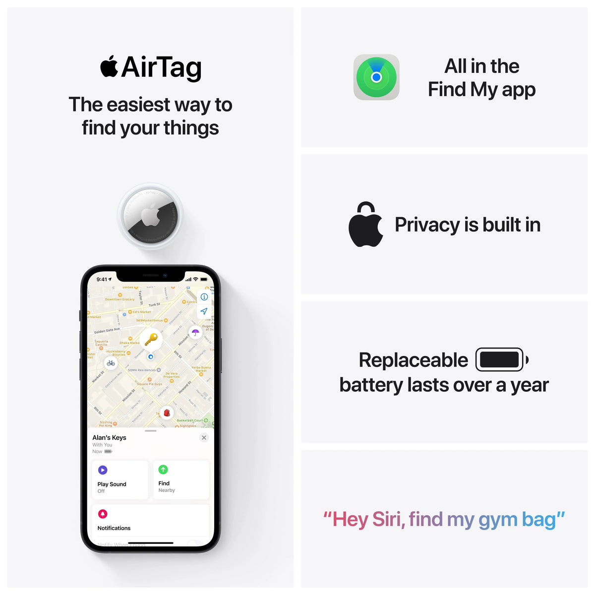 Nouveauté 2026 – Apple AirTag - Pack de 4