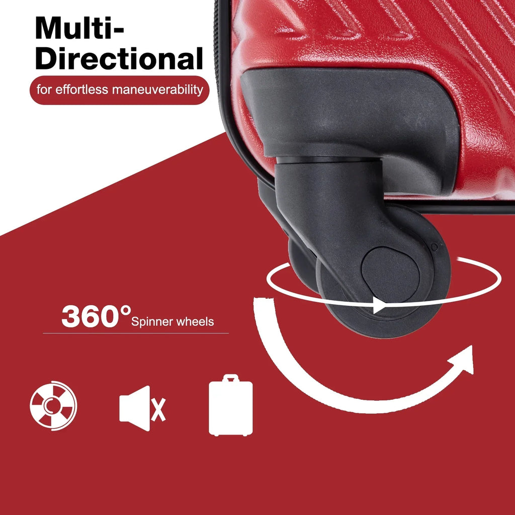 Nouveauté 2026 – Ensemble de 3 valises Tripcomp , valise rigide légère à roulettes multidirectionnelles 20 po, 24 po, 28 po (bleu