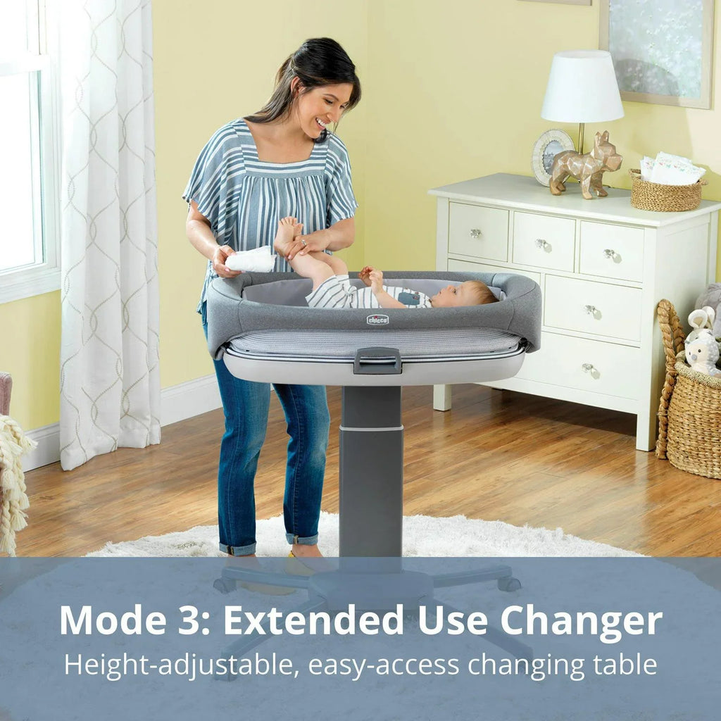 Nouveauté 2026 – Chicco Close to You Berceau de chevet portable 3 en 1 avec table à langer intégrée - Gris chiné (Gris). Neuf