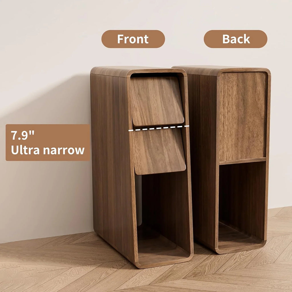 Nouveauté 2026 – Ensemble de 2 tables de chevet étroites Narrow avec tiroirs, table d'appoint fine cannelée avec rangement pour petits espaces