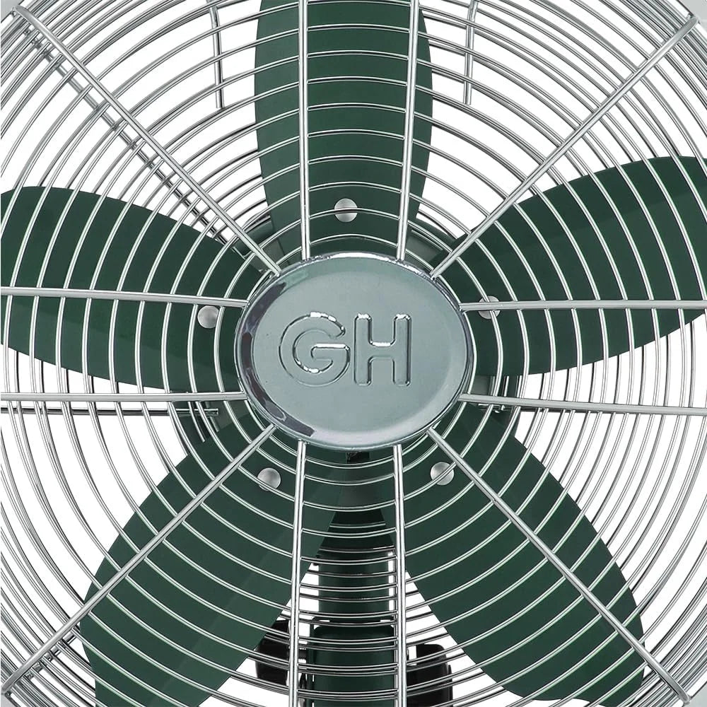 Nouveauté 2026 – Ventilateur de table rétro tout métal Good Housekeeping (92618) avec 3 vitesses, large oscillation et poignée de transport