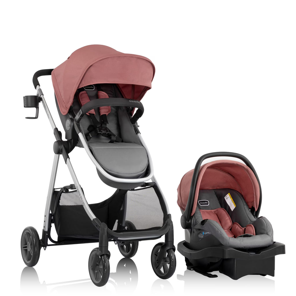 Nouveauté 2026 – Système de voyage modulaire Evenflo Omni Plus avec siège auto pour bébé LiteMax Sport, gris Mylar, unisexe