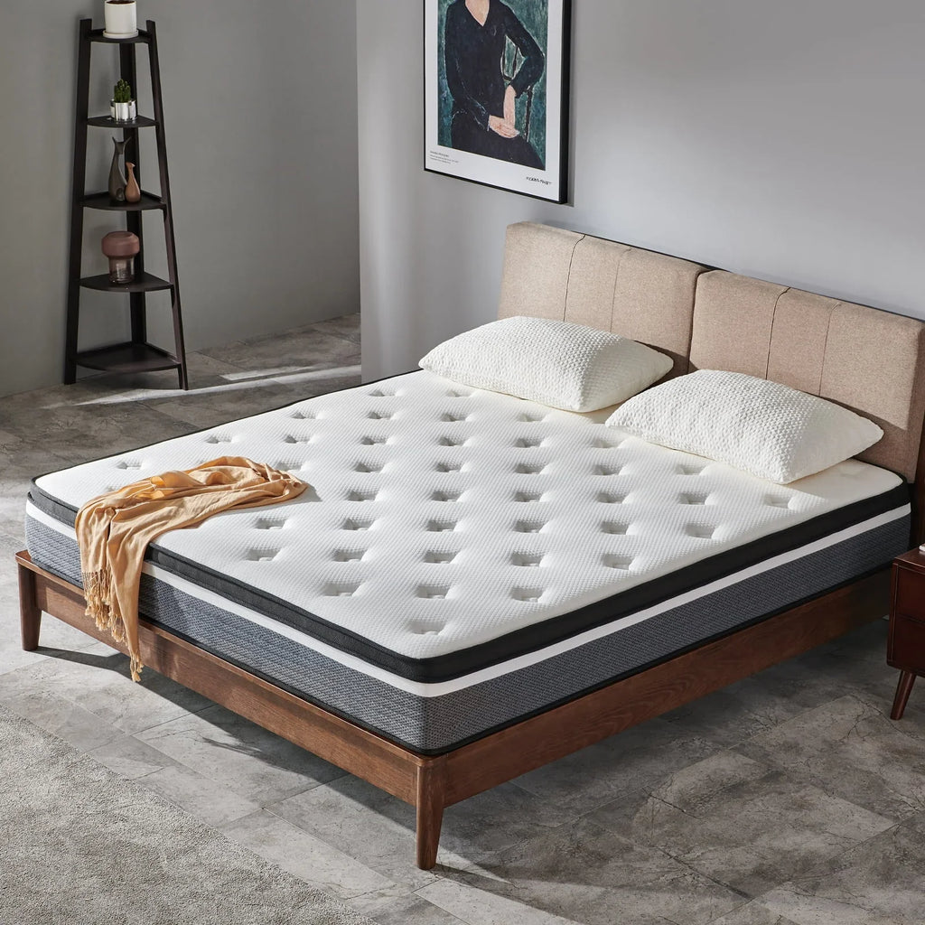 Nouveauté 2026 – Matelas Queen , JIAVA, matelas hybride en mousse à mémoire de forme et ressorts de 30 cm (12 po), soutien pour adulte
