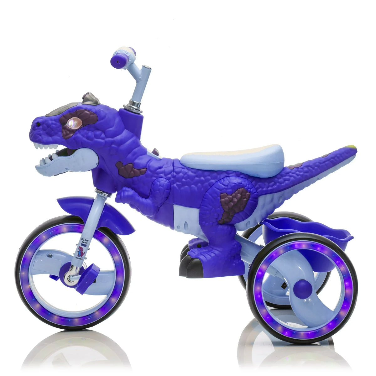 Nouveauté 2026 – Tricycle dinosaure Xuanlur pour enfants , avec larges roues lumineuses, pédales antidérapantes, panier arrière, musique et lumières LED, jouet idéal pour les enfants de 3 à 6 ans (vert