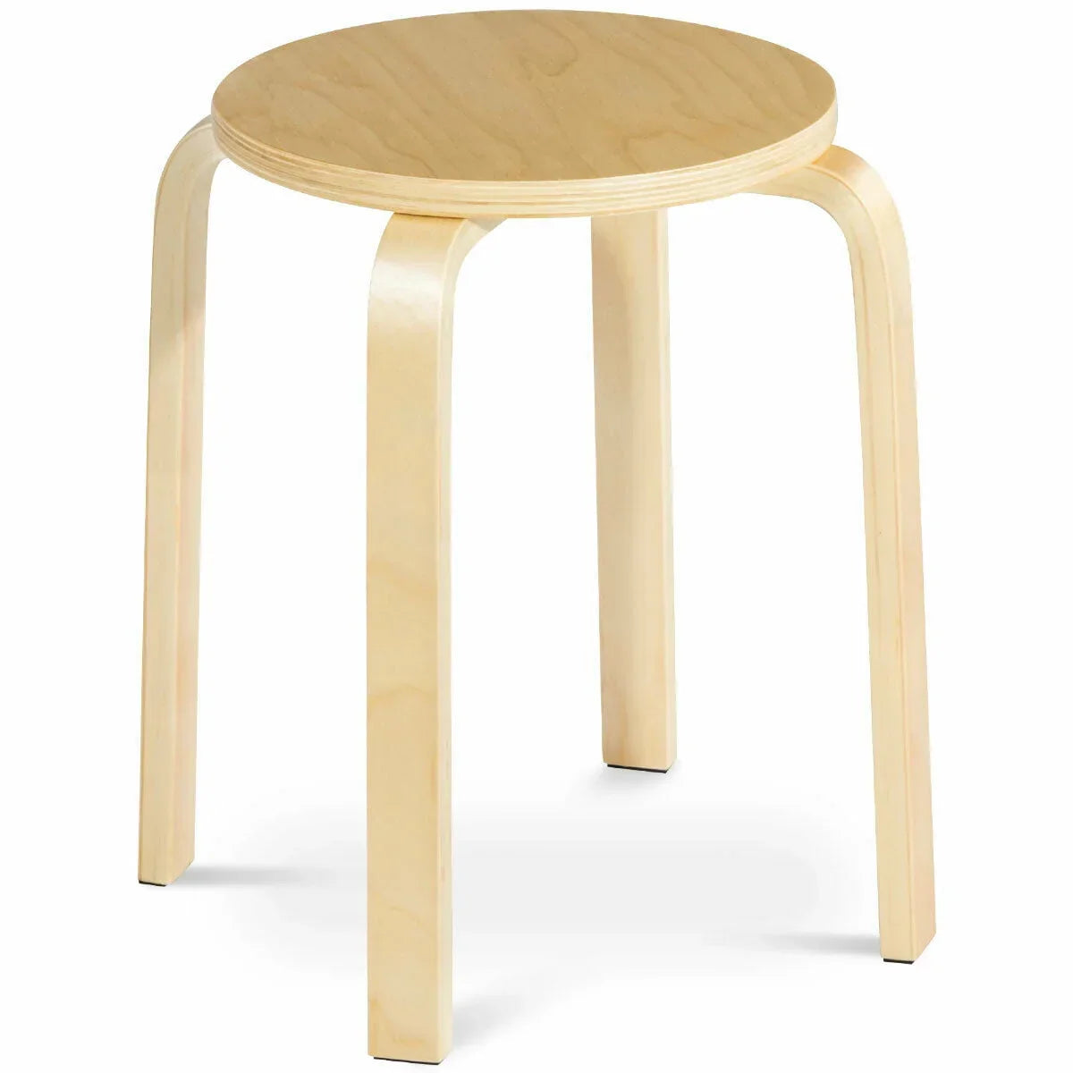 Nouveauté 2026 – Ensemble de 4 tabourets empilables de 45,7 cm (18 po) avec dossier inclinable, en bois, pour salle à manger et décoration intérieure