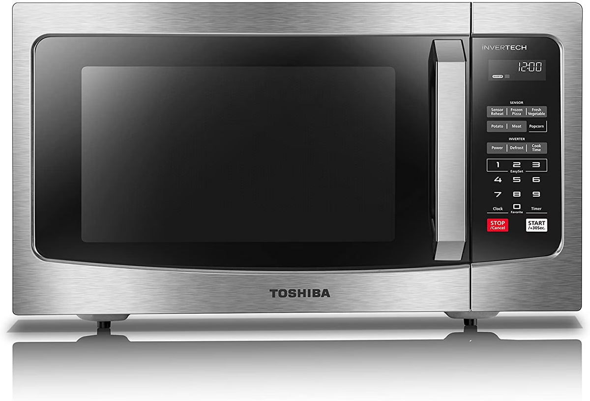 Nouveauté 2026 – Four à micro-ondes Toshiba 1,6 pi³ (45 L) avec technologie Inverter, 1 250 watts, écran LCD et capteur intelligent, acier inoxydable, ML-EM45PIT(SS