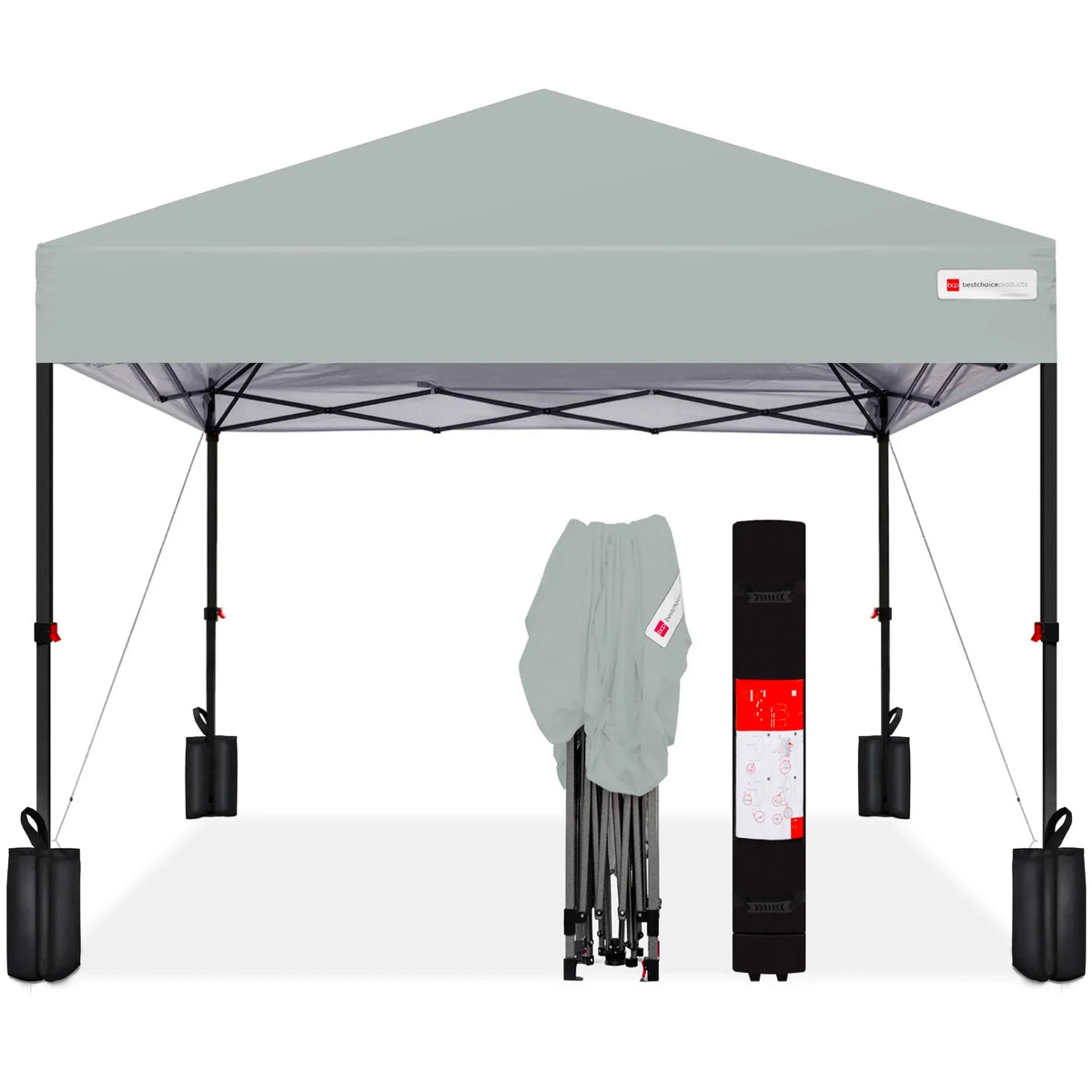 Nouveauté 2026 – Best Choice Products 3,66 m x 3,66 m - Abri pliant facile à monter avec installation en un clic, sac à roulettes et 4 sacs de lestage - Bleu marine