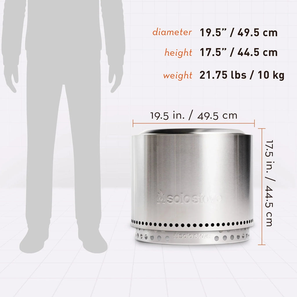 Nouveauté 2026 – Foyer extérieur portable Solo Stove Bonfire 2.0 avec support, sans fumée | Foyers à bois avec bac à cendres amovible, idéal pour le camping, en acier inoxydable, H : 42,5 cm x Ø : 49,5 cm, 11,4 kg