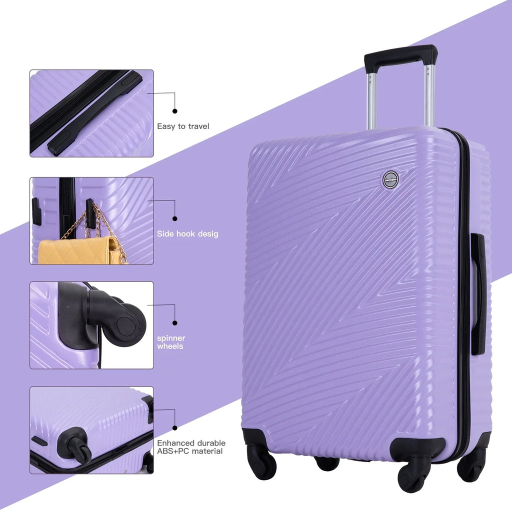 Nouveauté 2026 – Ensemble de 3 valises Tripcomp , valise rigide légère à roulettes multidirectionnelles 20 po, 24 po, 28 po (bleu
