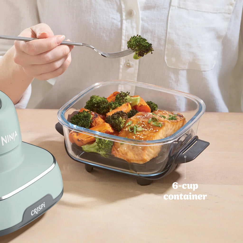 Nouveauté 2026 – Friteuse à air portable Ninja Crispi 4-en-1 en verre , récipients de 4 pintes et 6 tasses, Cyberspace