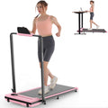 Nouveauté 2026 – Tapis de marche pliable et portable ANCHEER , capacité de 136 kg (300 lb), vitesse de 12 km/h (7,5 mi/h), à placer sous un bureau, avec télécommande et écran LED, 2 en 1, pour la maison, le bureau ou l'exercice (rose