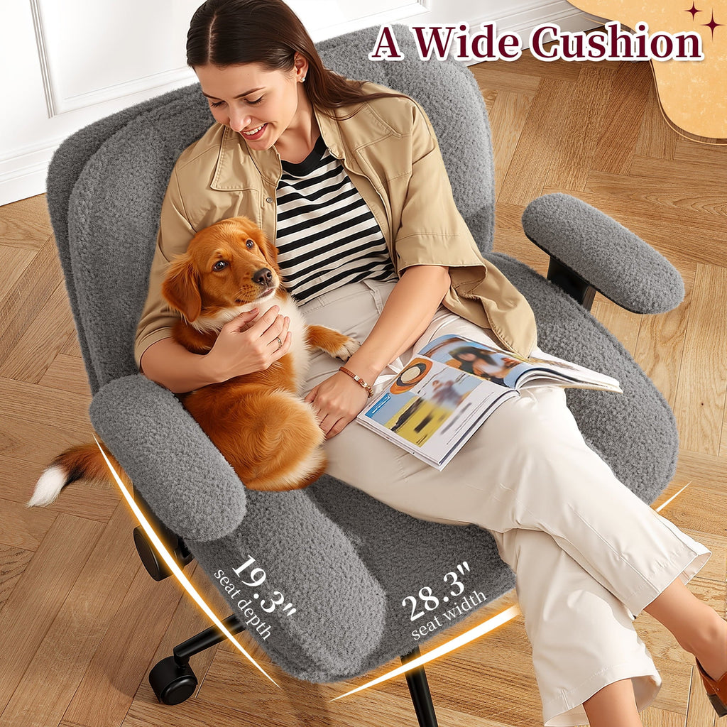 Nouveauté 2026 – Chaise de bureau Romorgniz Criss Cross avec accoudoirs réglables, soutien lombaire, dossier inclinable, coussin épais et roulettes. Idéale pour le bureau, les jeux vidéo, la lecture ou la coiffeuse. Couleur : blanc cassé