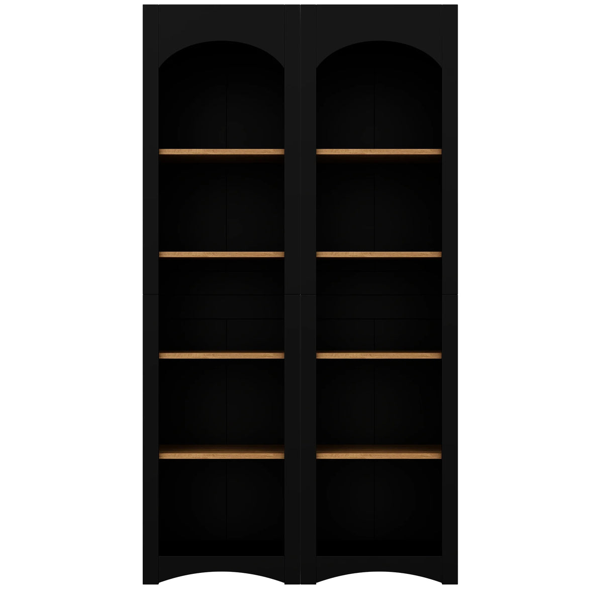 Nouveauté 2026 – Paire de placards de rangement 72 po H, 2 étagères réglables, finition noire, 2 bibliothèques, armoire de style vintage