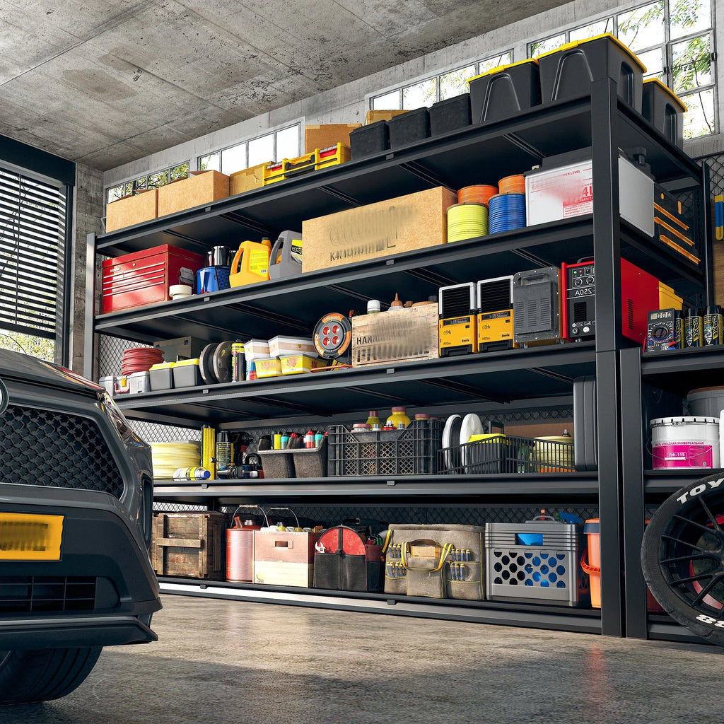 Nouveauté 2026 – Étagère de garage REIBII , 152 cm (L) x 61 cm (P) x 183 cm (H), robuste, supportant jusqu'à 1360 kg (3000 lb), réglable, 5 niveaux, en métal