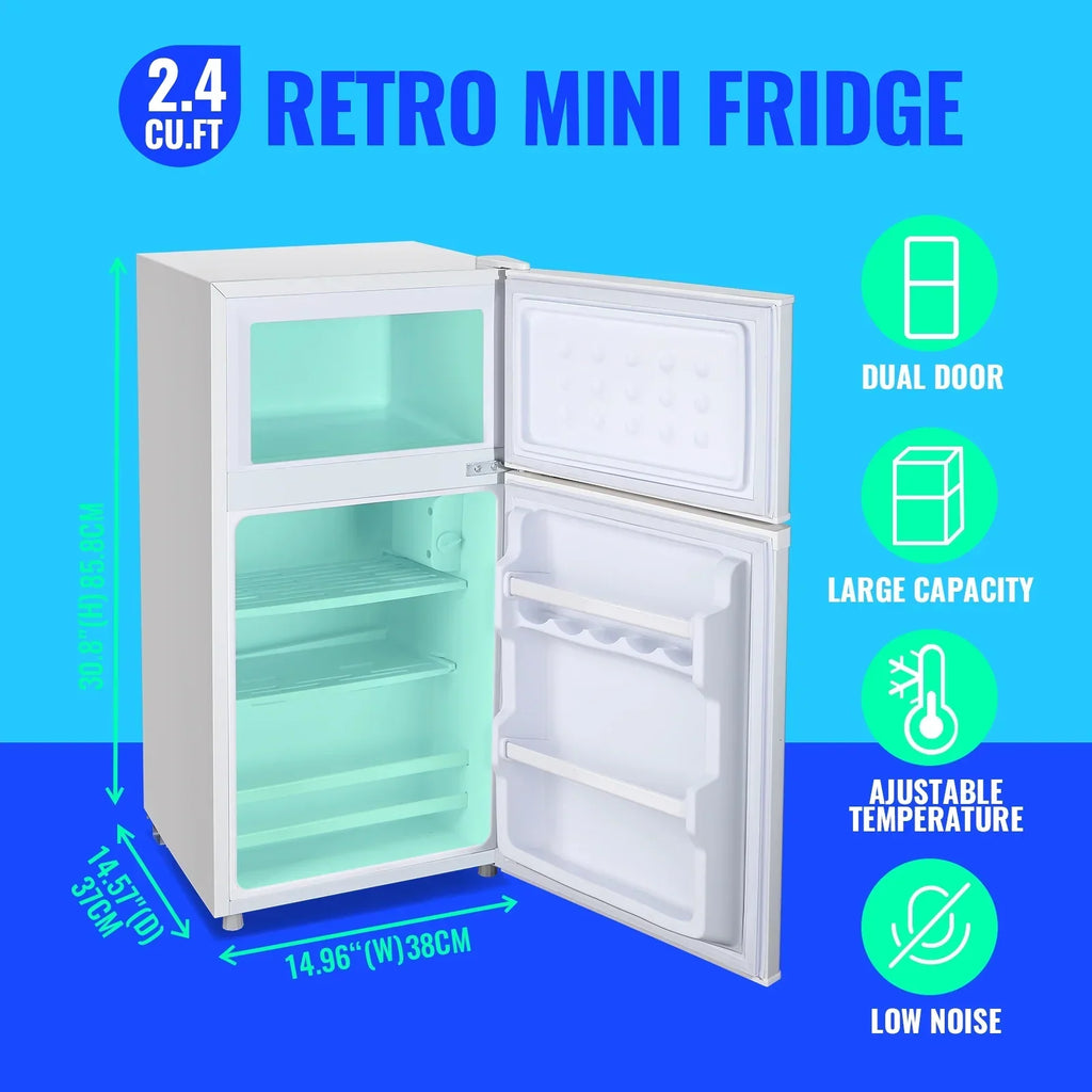 Nouveauté 2026 – Mini-réfrigérateur Tacool de 2,4 pi³ avec congélateur, petit réfrigérateur de format appartement, noir, NEUF