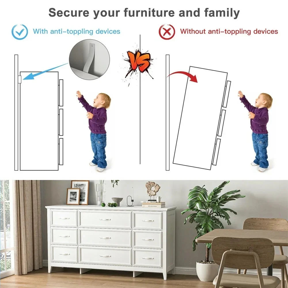 Nouveauté 2026 – Commode moderne Kadyn à 6 tiroirs, meuble en bois, commode pour chambre, meuble de rangement de cuisine avec tiroirs, commode (noire