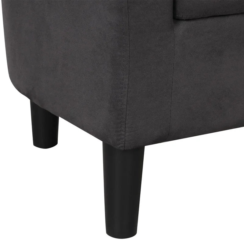 Nouveauté 2026 – Fauteuil d'appoint en velours beige Bonzy Home avec repose-pieds pour salon
