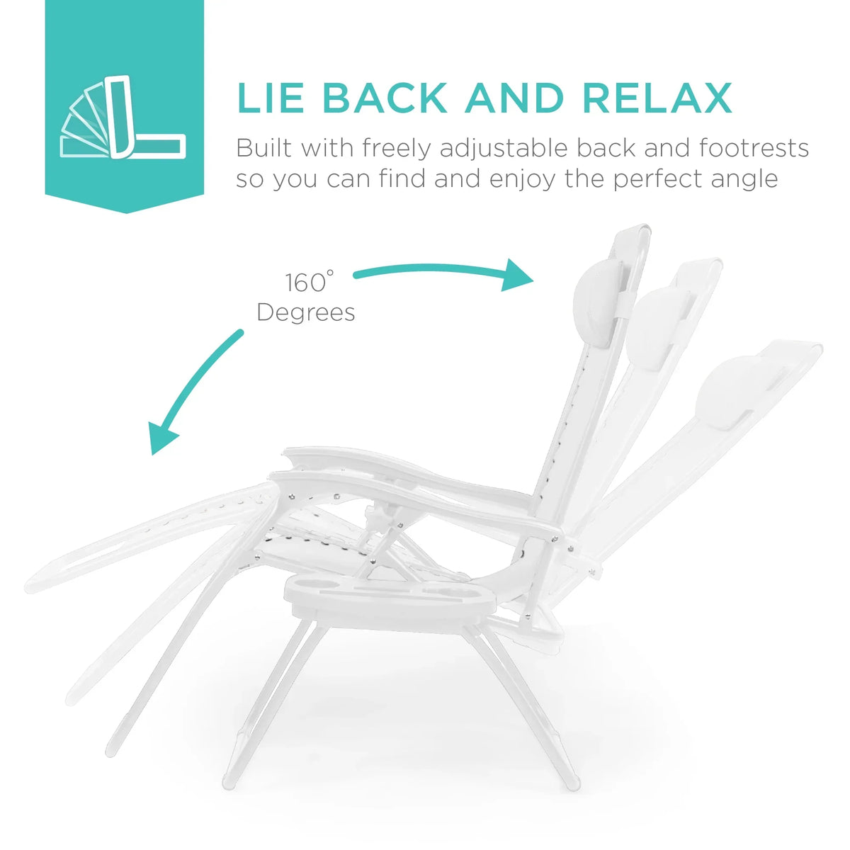 Nouveauté 2026 – Ensemble de 2 fauteuils inclinables zéro gravité Best Choice Products pour terrasse et piscine avec porte-gobelet - Gris