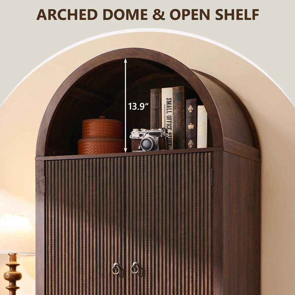 Nouveauté 2026 – Armoire de rangement de cuisine IFGET , 180 cm de haut, style arqué, avec étagères réglables, idéale pour la cuisine et la salle à manger