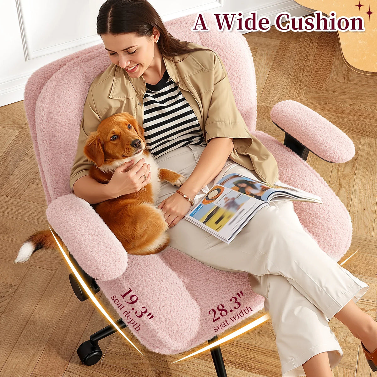 Nouveauté 2026 – Chaise de bureau Romorgniz Criss Cross avec accoudoirs réglables, soutien lombaire, dossier inclinable, coussin épais et roulettes. Idéale pour le bureau, les jeux vidéo, la lecture ou la coiffeuse. Couleur : blanc cassé