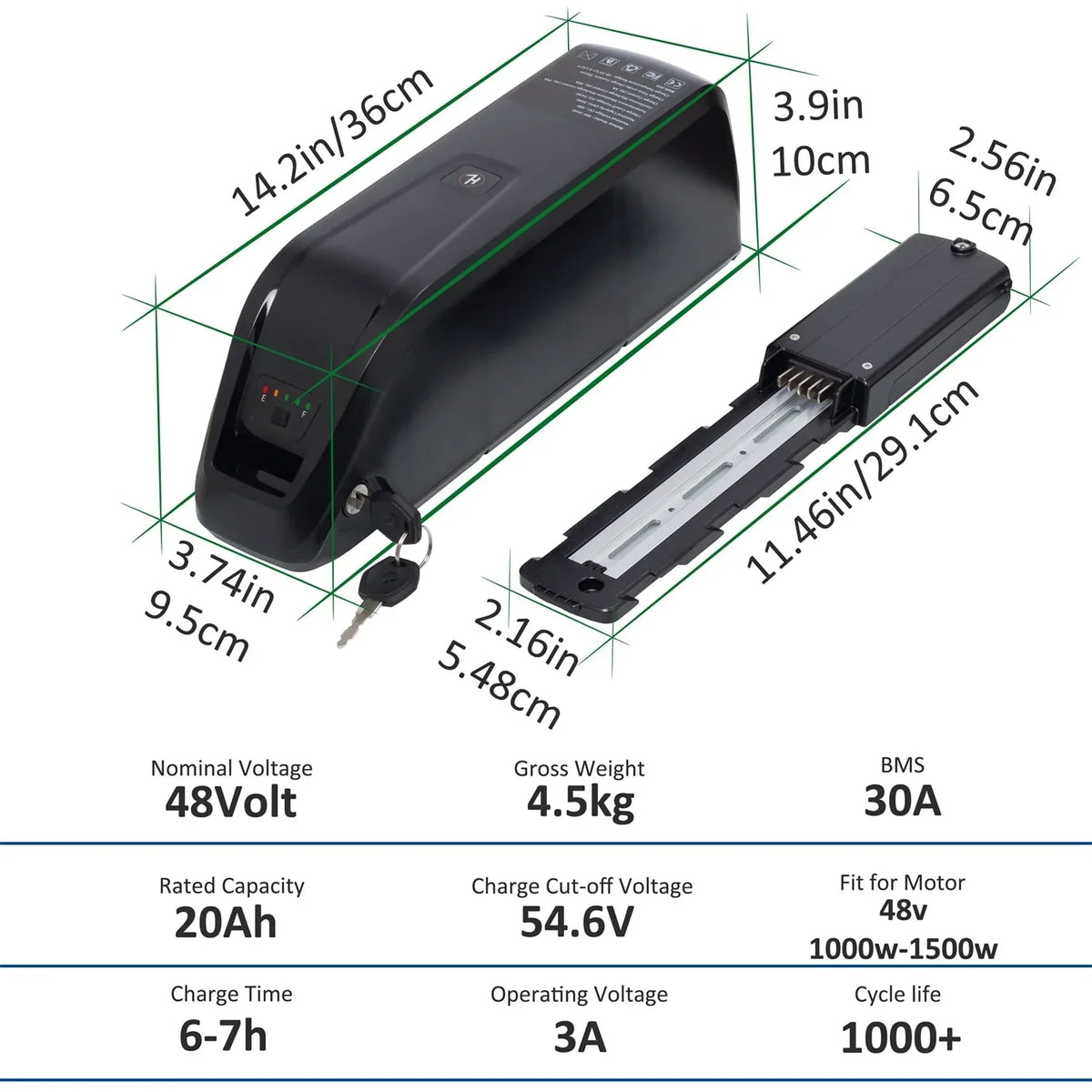Nouveauté 2026 – Batterie 48 V 20 Ah pour vélo électrique - Batterie lithium 48 V avec chargeur pour vélos et tricycles électriques adultes de 750 W à 1500 W