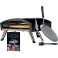 Nouveauté 2026 – Four à pizza à gaz d'extérieur Deco Chef , modèle pliable et portable, pierre de cuisson auto-rotative facile à utiliser, noir