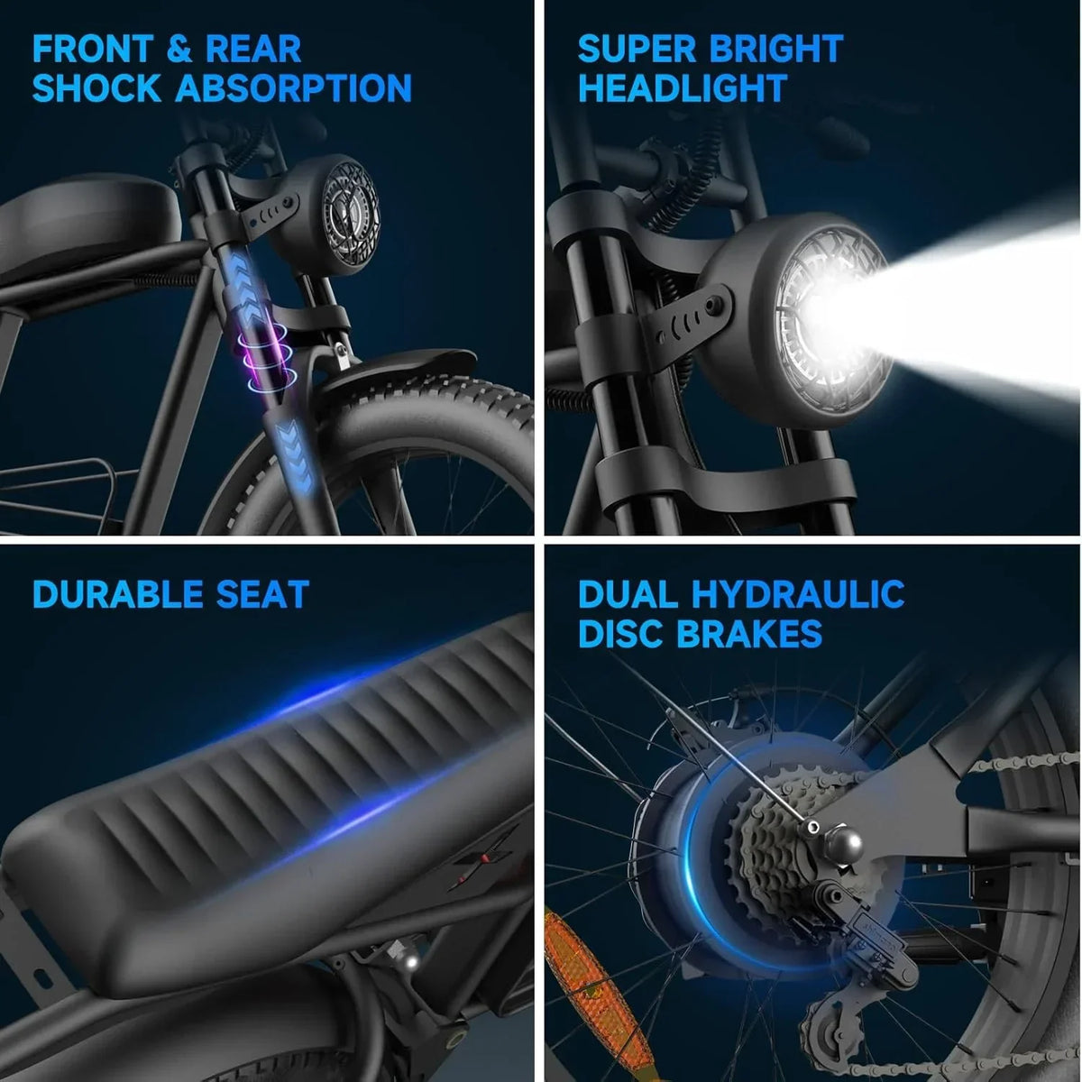 Nouveauté 2026 – Vélo électrique pour adultes avec moteur de 1500 W (puissance maximale), vitesse maximale de 56 km/h et autonomie de 90 km. Cyclomoteur électrique avec batterie de 18,9 Ah, VTT électrique tout-terrain à gros pneus de 20 pouces. Charg