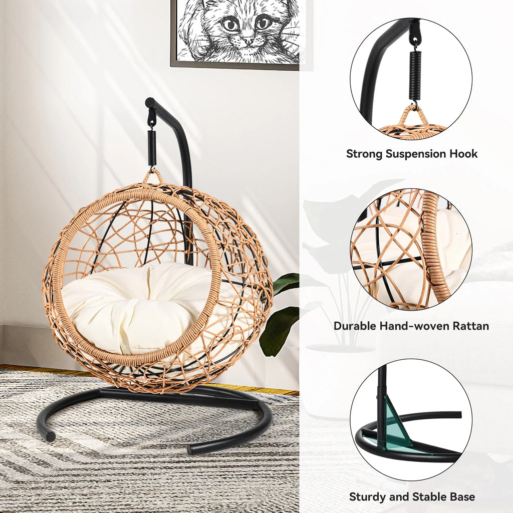 Nouveauté 2026 – Lit surélevé pour chat d'intérieur Dextrus avec coussin amovible, marron uni
