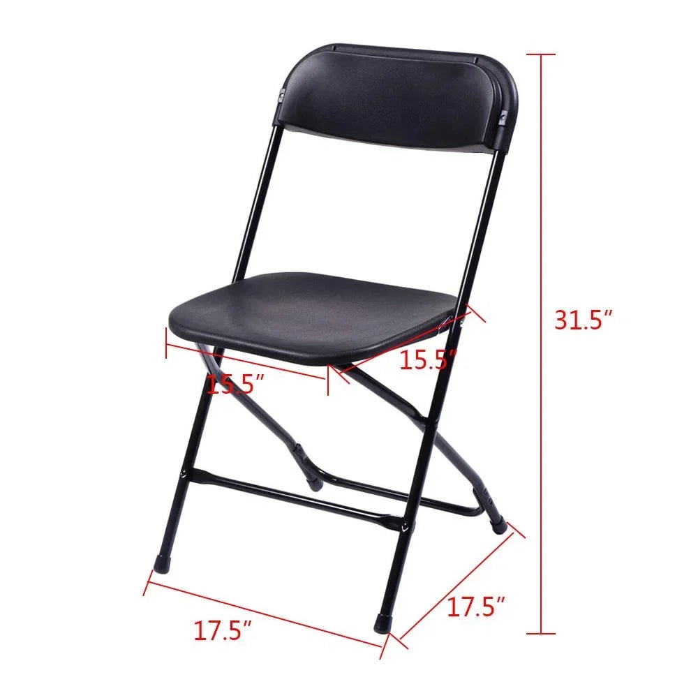 Nouveauté 2026 – Ensemble table et chaises pliantes en plastique noir Ktaxon , 1,83 m (6 pi), blanc, et lot de 10