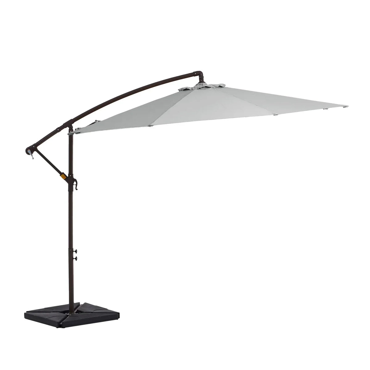 Nouveauté 2026 – Parasol déporté suspendu JUSTLET de 3 m (10 pi) robuste avec base en 4 pièces incluse, beige