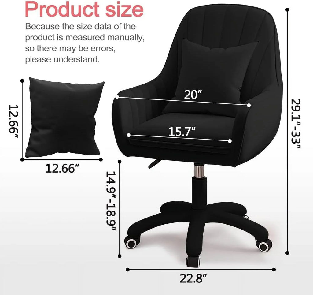 Nouveauté 2026 – Fauteuil de bureau Home , chaise d'ordinateur avec dossier mi-haut capitonné, style moderne, pivotante et réglable en hauteur, en velours blanc