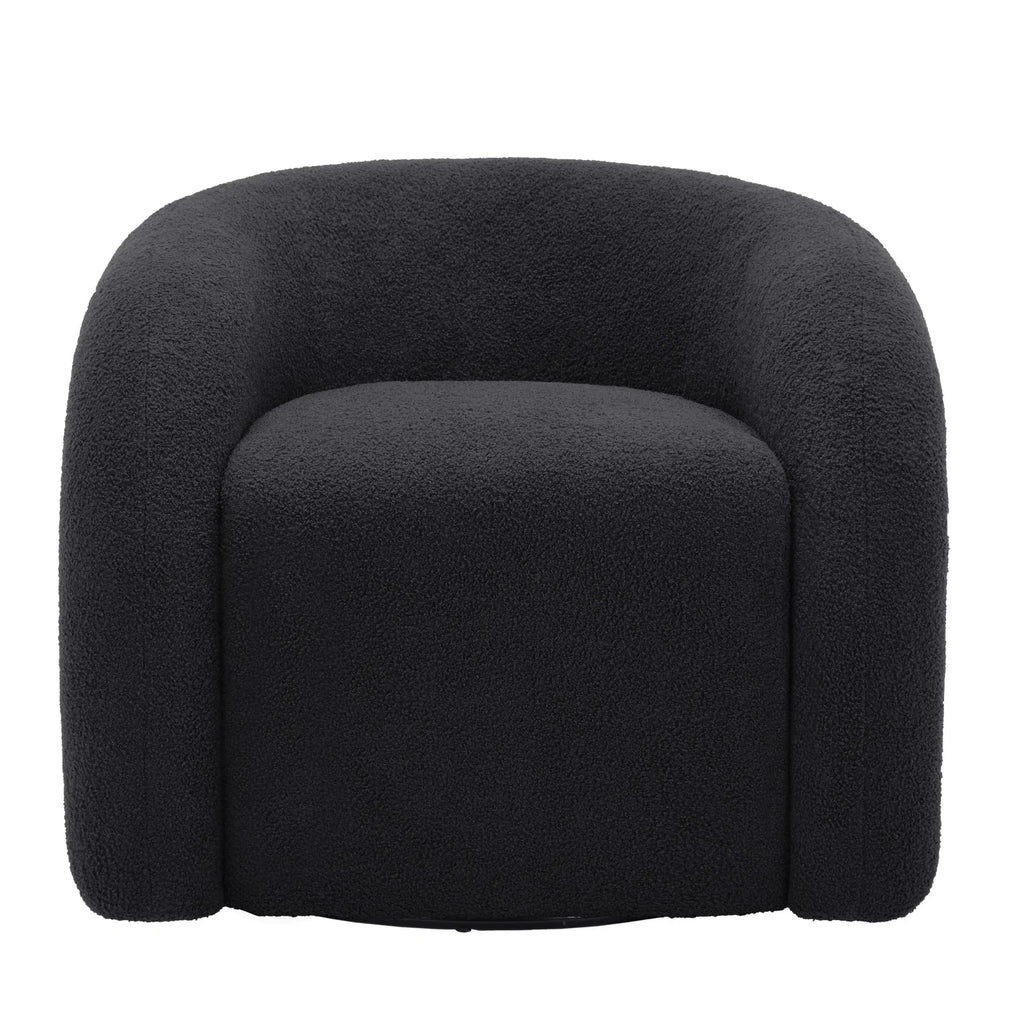 Nouveauté 2026 – Fauteuil pivotant 360" pour salon, fauteuil tonneau bouclé, canapé une place, fauteuil de lecture, vert sauge