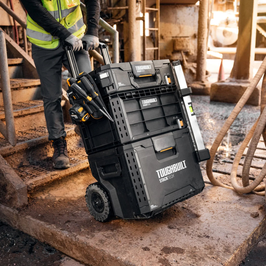 Nouveauté 2026 – Boîte à outils roulante ToughBuilt 2-en-1 portable avec roulettes et conception empilable
