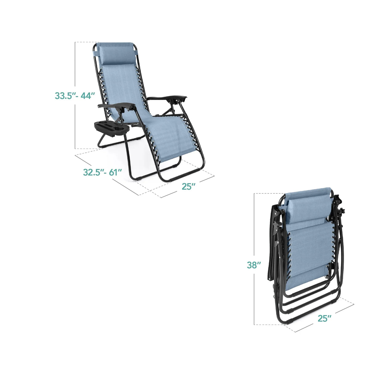 Nouveauté 2026 – Ensemble de 2 fauteuils inclinables zéro gravité Best Choice Products pour terrasse et piscine avec porte-gobelet - Gris