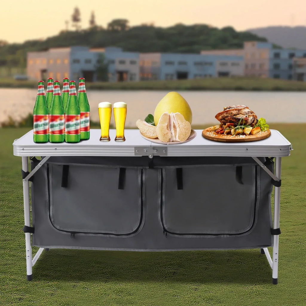 Nouveauté 2026 – Table de camping pliante portable en aluminium, hauteur réglable, idéale pour cuisiner en intérieur et en extérieur