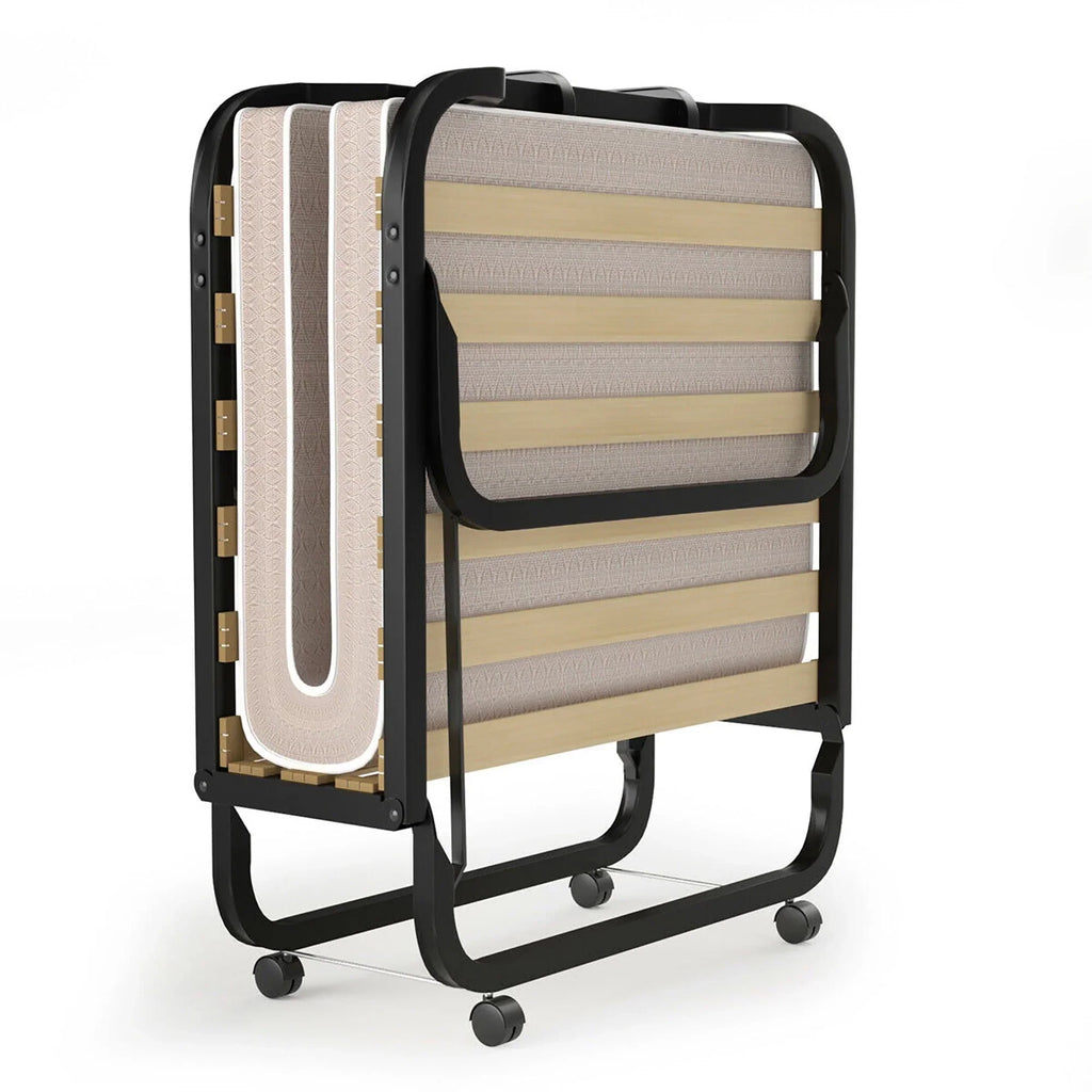 Nouveauté 2026 – Lit pliant Gymax avec matelas à mémoire de forme, lit d'appoint en métal, fabriqué en Italie
