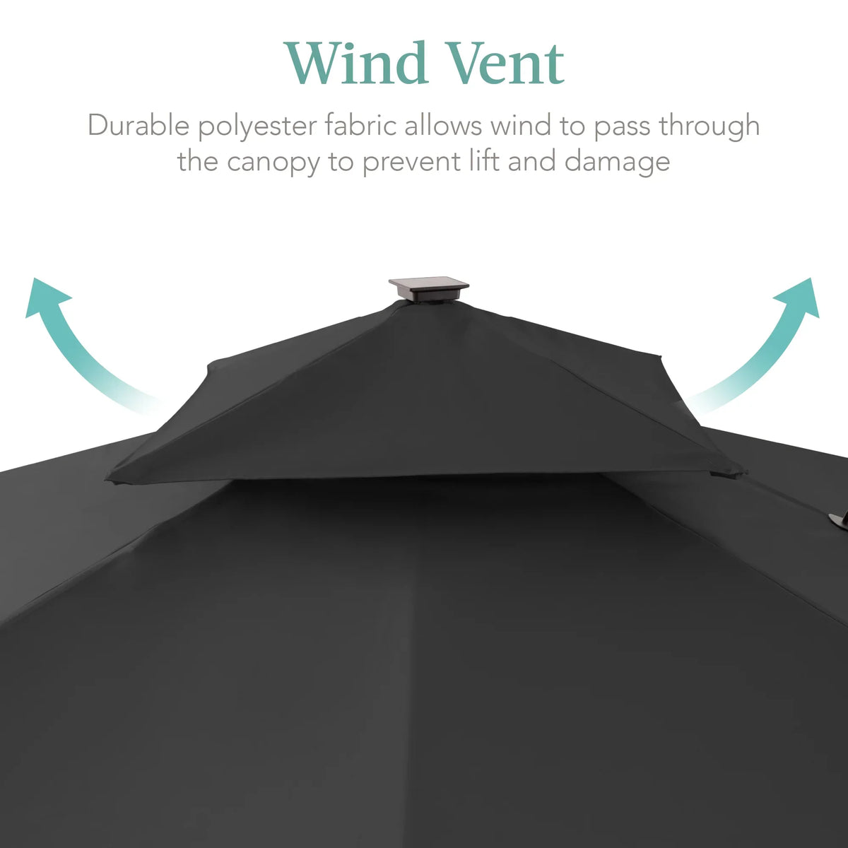 Nouveauté 2026 – Parasol de terrasse carré déporté à deux niveaux, 3 x 3 m, à éclairage solaire LED, avec base incluse (Best Choice Products, ) - Beige