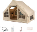 Nouveauté 2026 – Nouvelles tentes de camping gonflables avec pompe manuelle, tentes de glamping gonflables, installation facile, imperméables et coupe-vent, tente cabine Oxford 4 saisons avec fenêtre cheminée