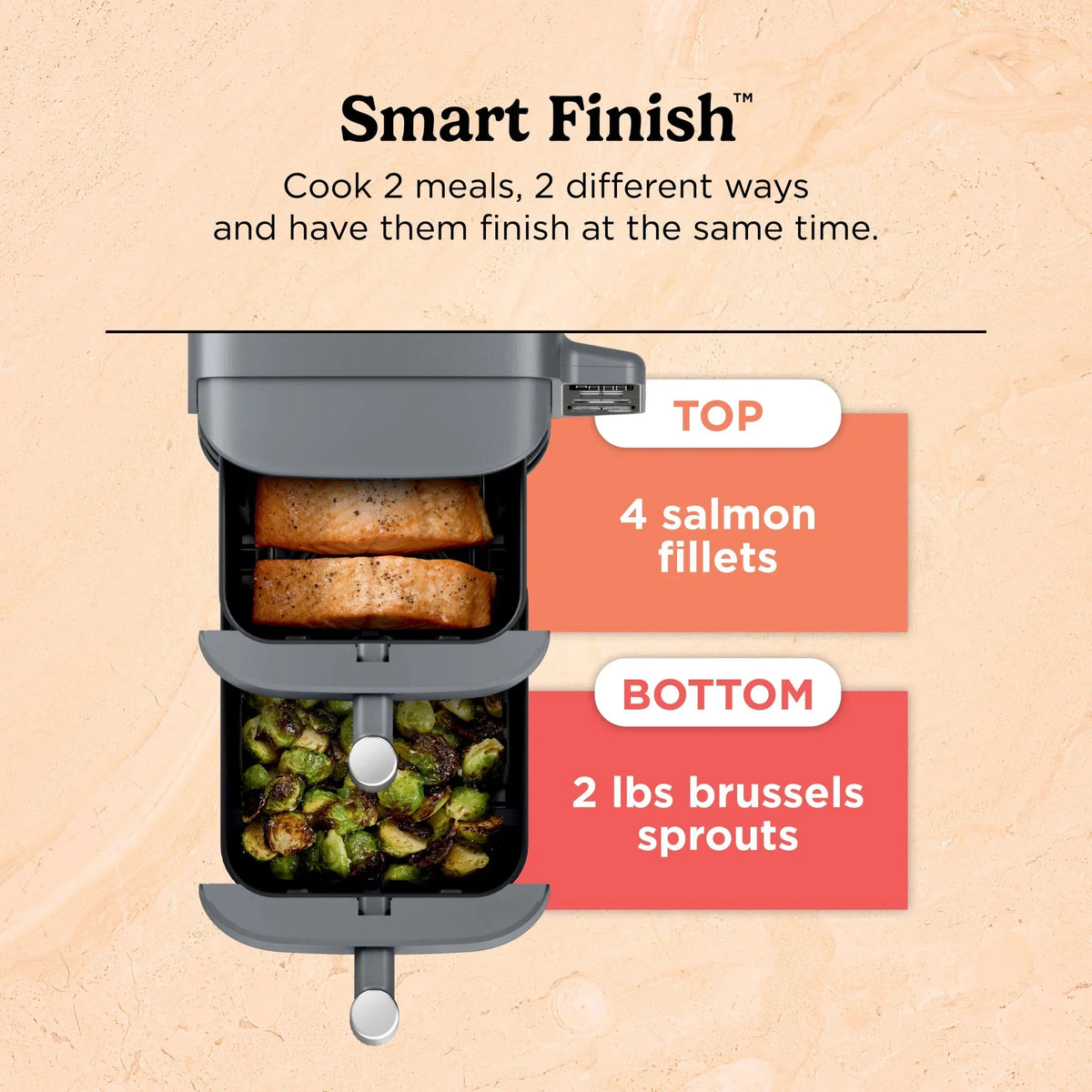 Nouveauté 2026 – Friteuse à air Ninja DoubleStack XL à 2 paniers, technologie DoubleStack permettant de cuire 4 aliments simultanément, conception compacte, 10 pintes, 4 en 1, Smart Finish & Match Cook, SL400